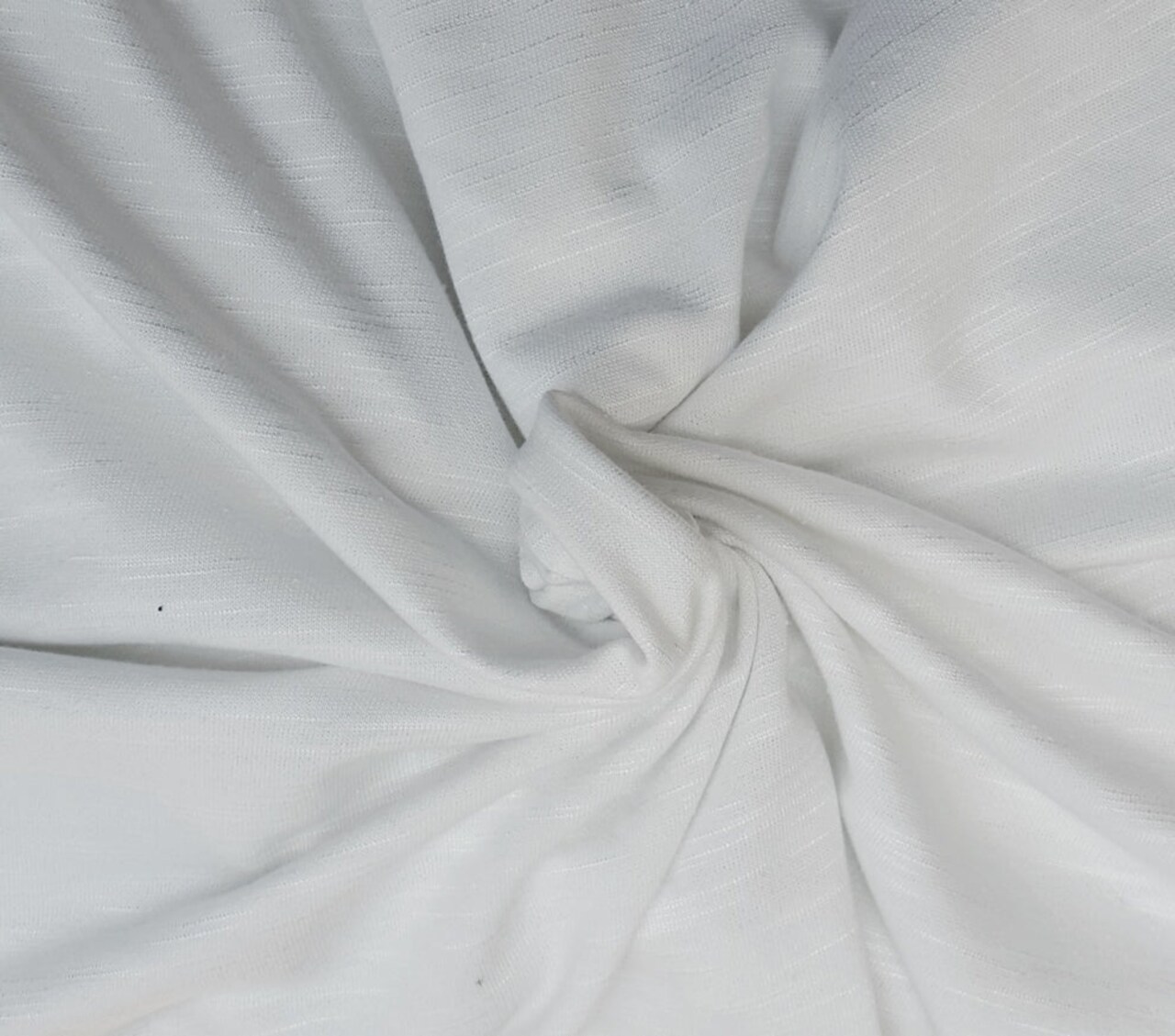 1 Yard White Slub Cotton Blend French Terry Fabric Soft Comfortable Midweight Knit